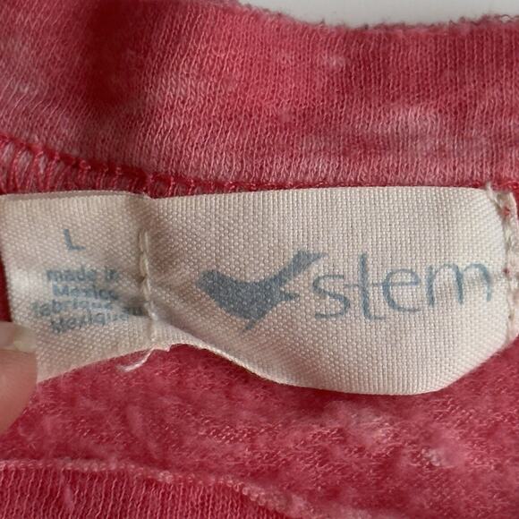 Lot Of 3 Oversized Long Sleeve Tops Size Large Red Pink Splendid Billabong Stem - Picture 4 of 6